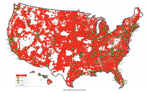 verizon 4g lte map
