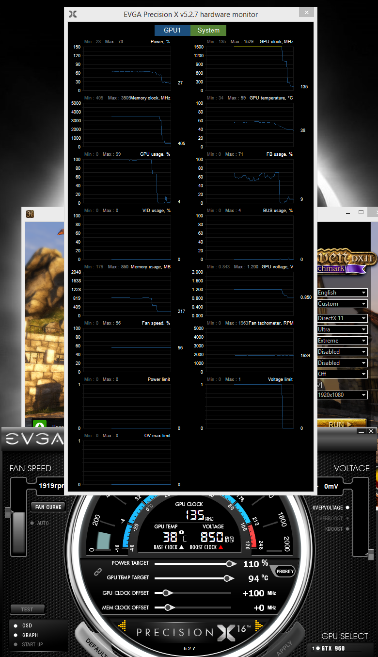 oc gpu and load with fan 55 percent 59 stepena is stable