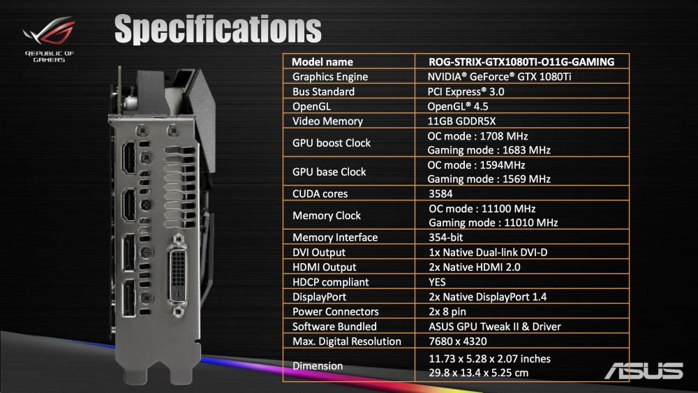 Asus gtx1080TistrixOC 1