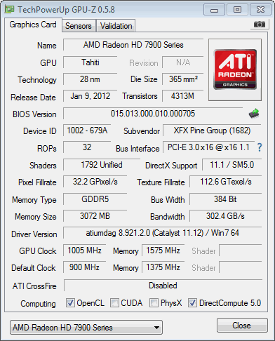 7950 xfx b.ed.  OC gpuz