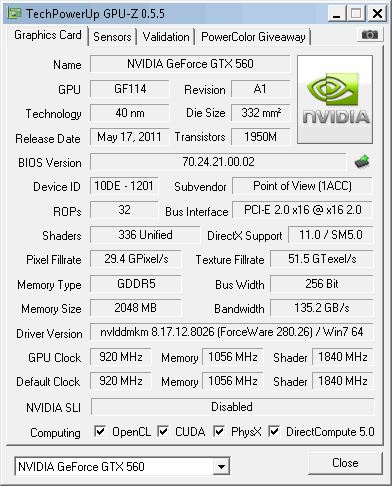 gtx560 2048mb beast gpuz