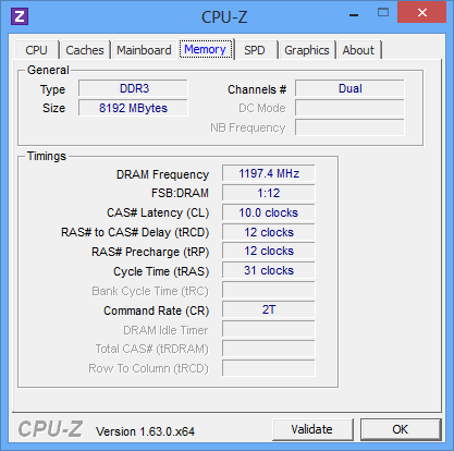 cpuz memory