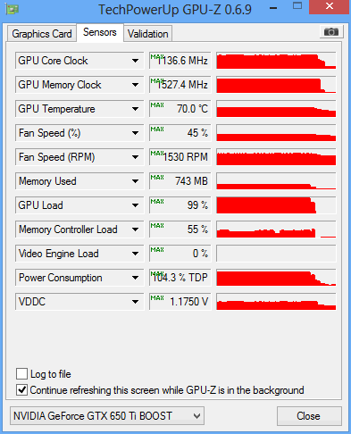 gpuz 650 Ti Boost Gainward GS load unigine