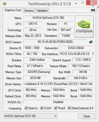 gtx 780 classified evga gpuz oc memory