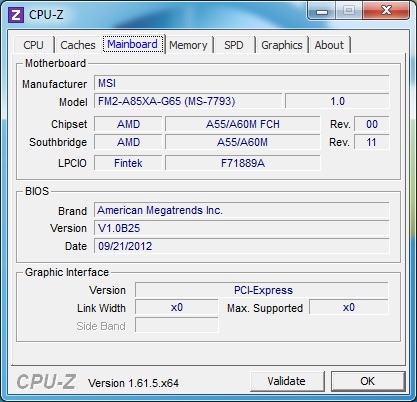 A10-5800K CPUZ  motherboard